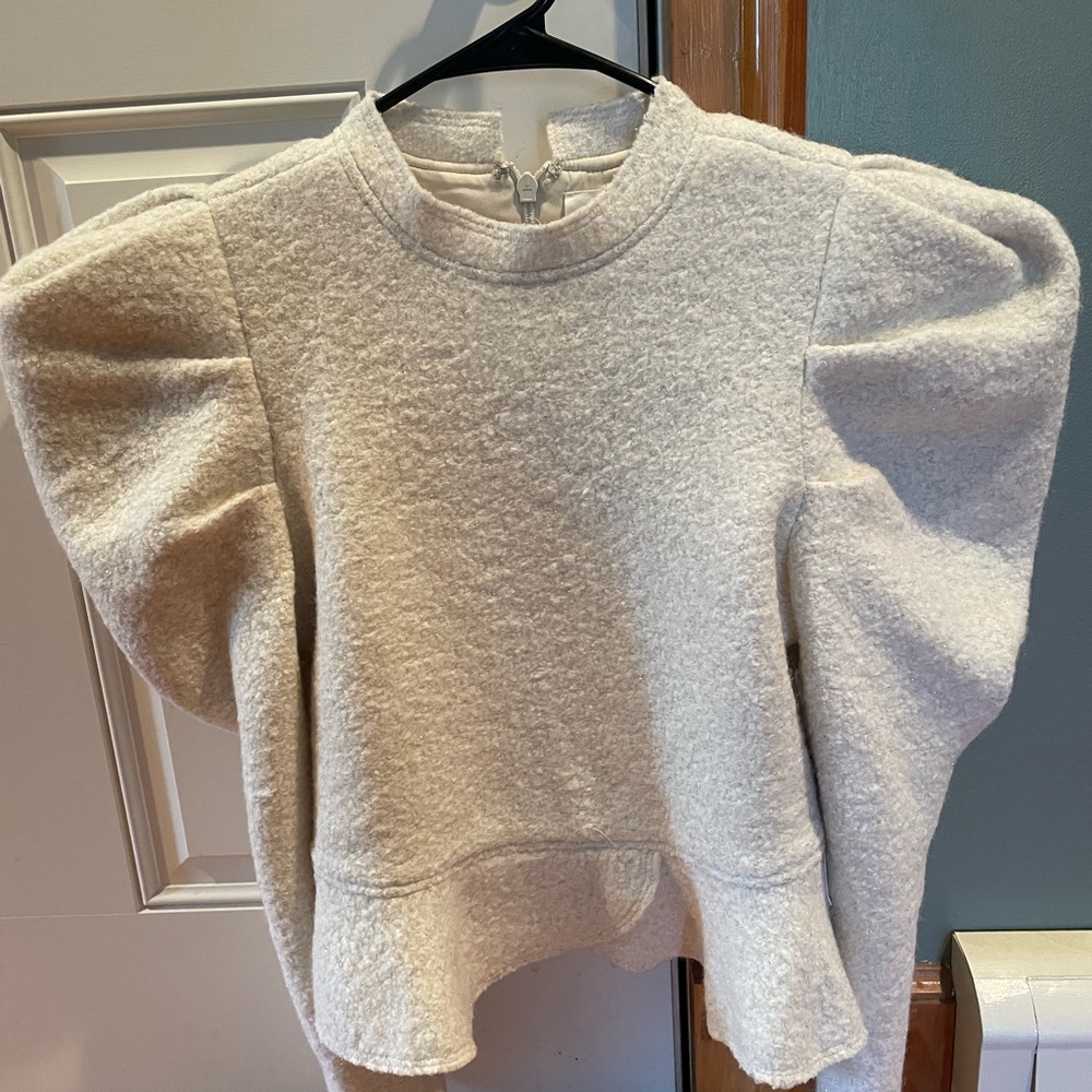 NWT Cream Pia Peplum sweater Size Small